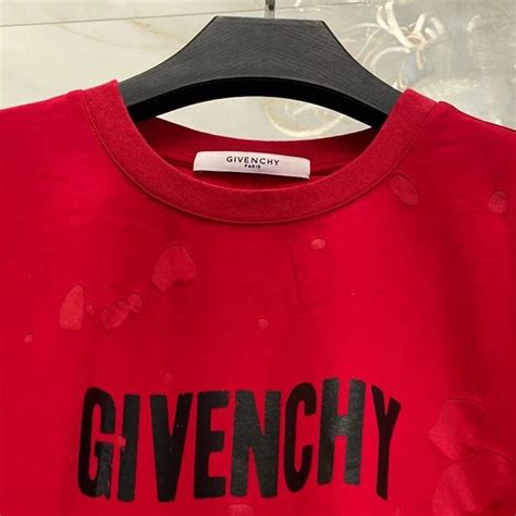 givenchy destroyed tee red|GIVENCHY PARIS destroyed oversized t.